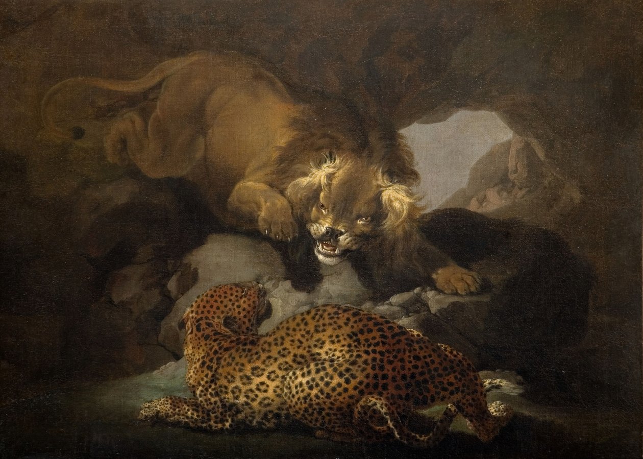 Løve og en leopard, 1820. af Samuel Howitt