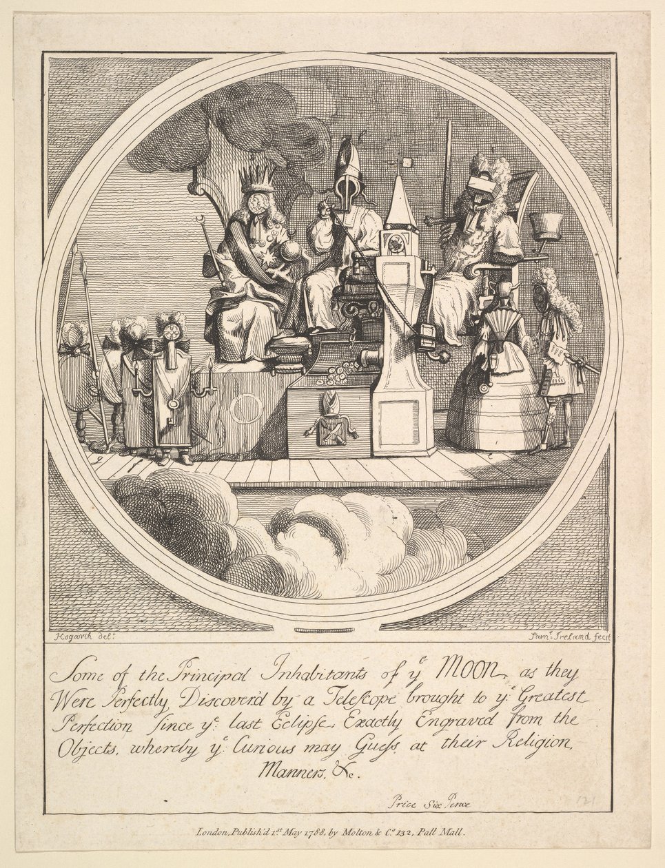Nogle af Månens vigtigste indbyggere, som de blev perfekt opdaget af..., 1. maj 1788. af Samuel Ireland