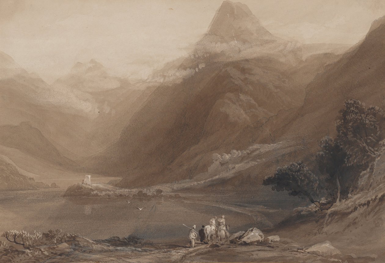 Llanberis Lake, North Wales, 1820-30. af Samuel Jackson