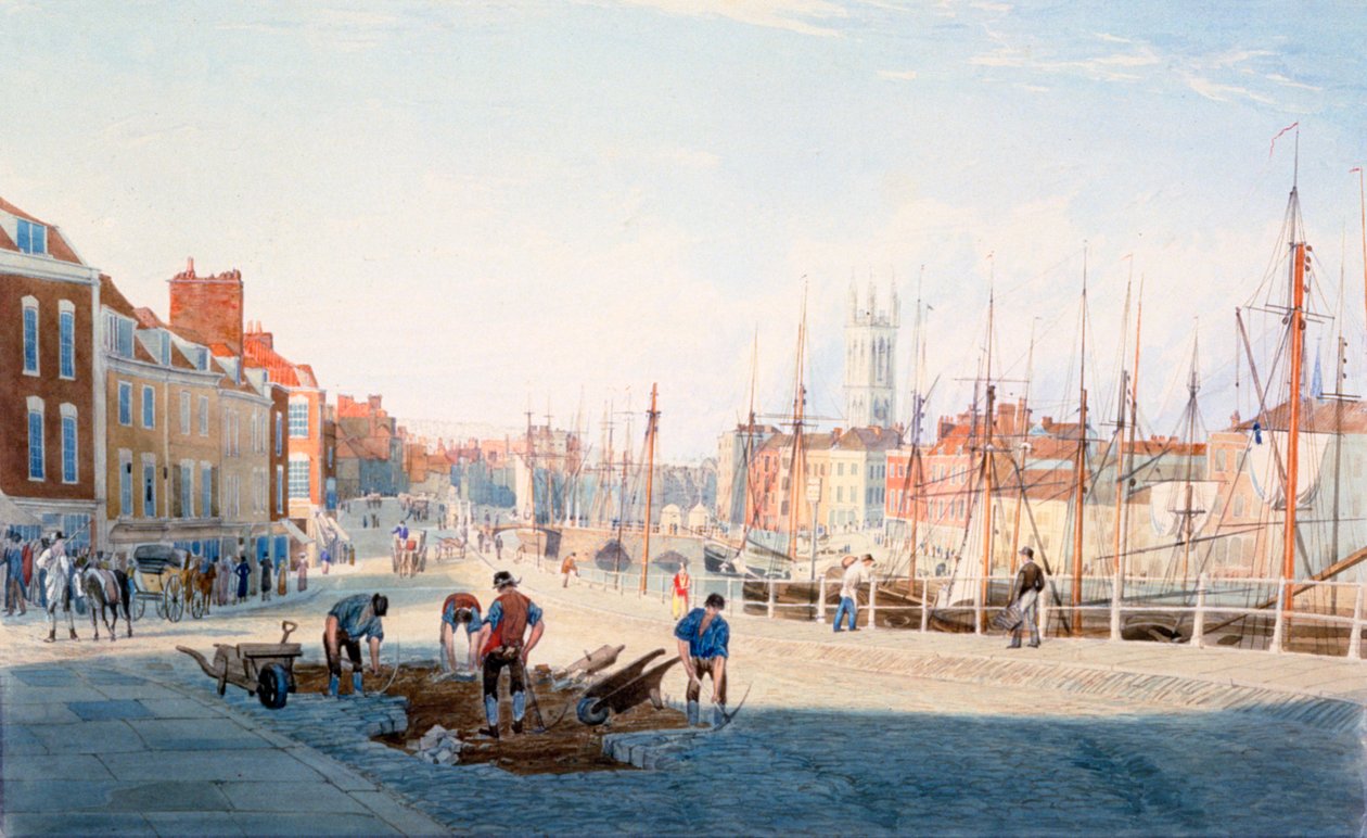 St Augustines Parade, Bristol, c1810 af Samuel Jackson