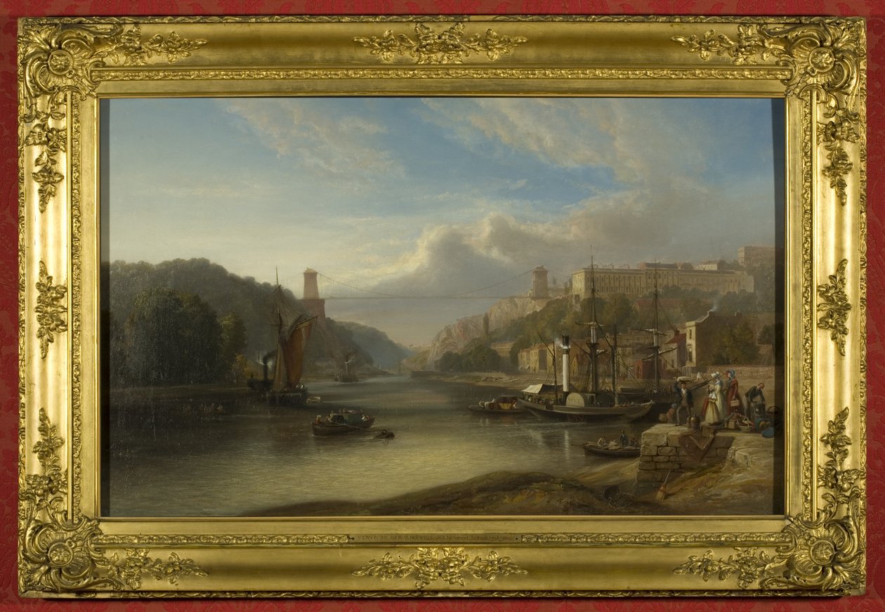 Udsigt over Avon ved Hotwells, ca. 1840 (olie på lærred) af Samuel Jackson