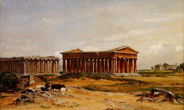 Ruinerne ved Paestum af Samuel James Ainsley