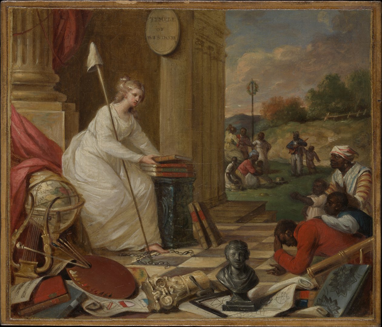 Study For Liberty Displaying the Arts and Sciences, eller The Genius of America Encouraging the Emancipation of the Blacks, c.1791-92 (olie på lærred) af Samuel Jennings