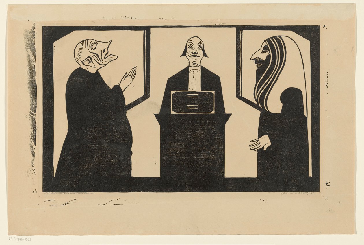 Mellem disse tre svinger mit hjerte (original titel på objektet) af Samuel Jessurun de Mesquita (signed by artist)