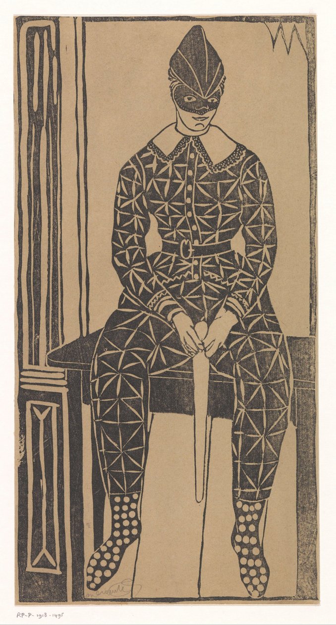 Harlekin af Samuel Jessurun de Mesquita (signed by artist)