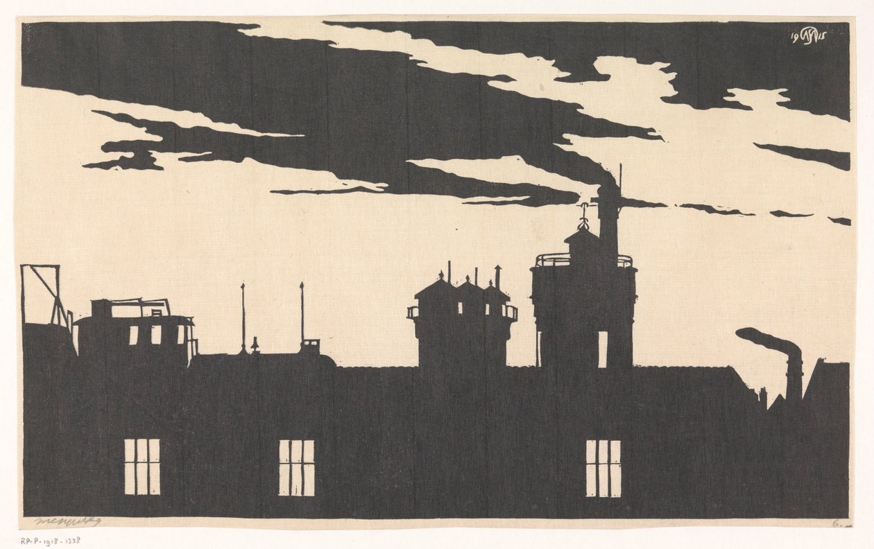 Silhouette Oostergasfabriek af Samuel Jessurun de Mesquita (signed by artist)
