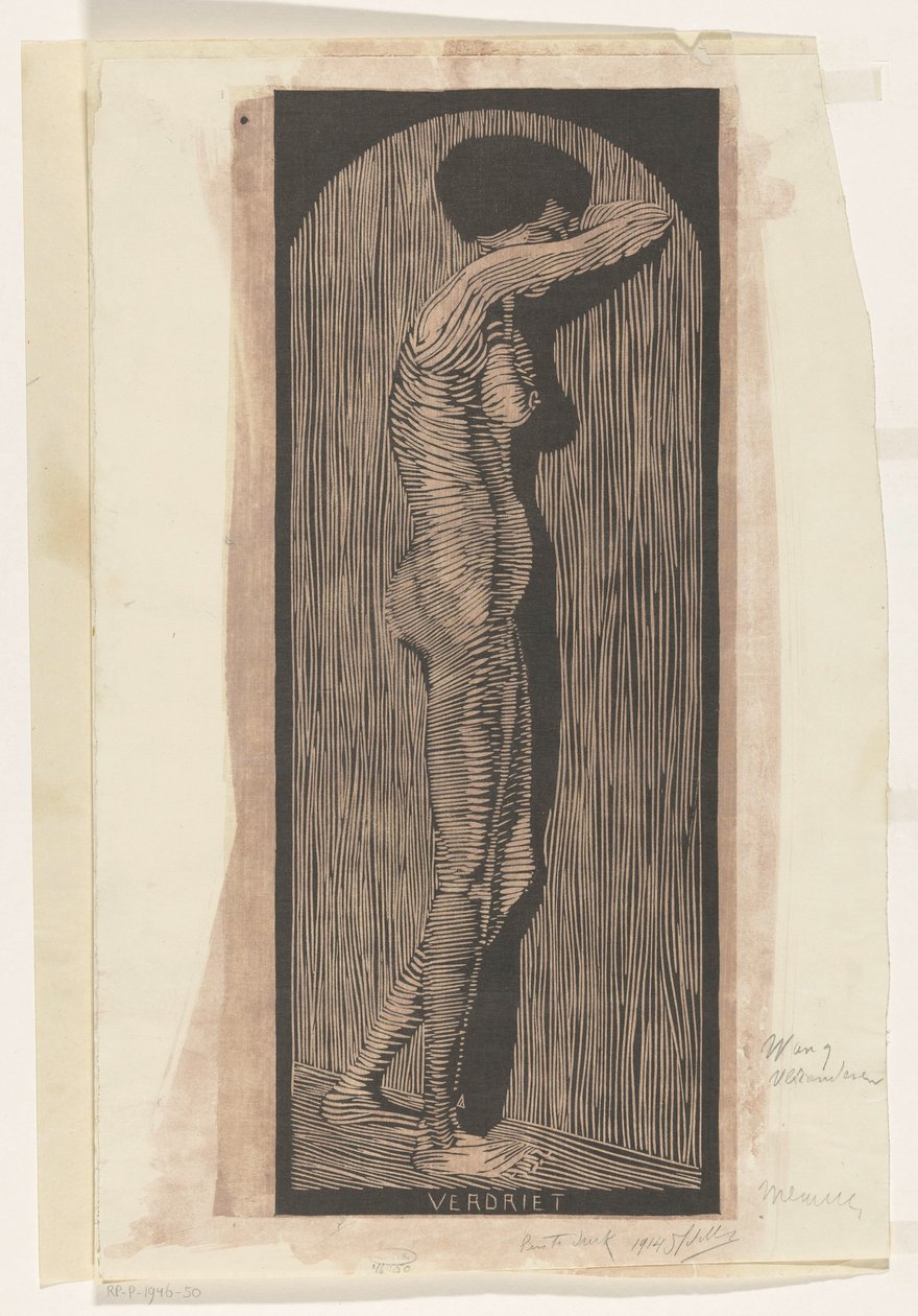 Verdriet (original titel på objekt) af Samuel Jessurun de Mesquita (signed by artist)