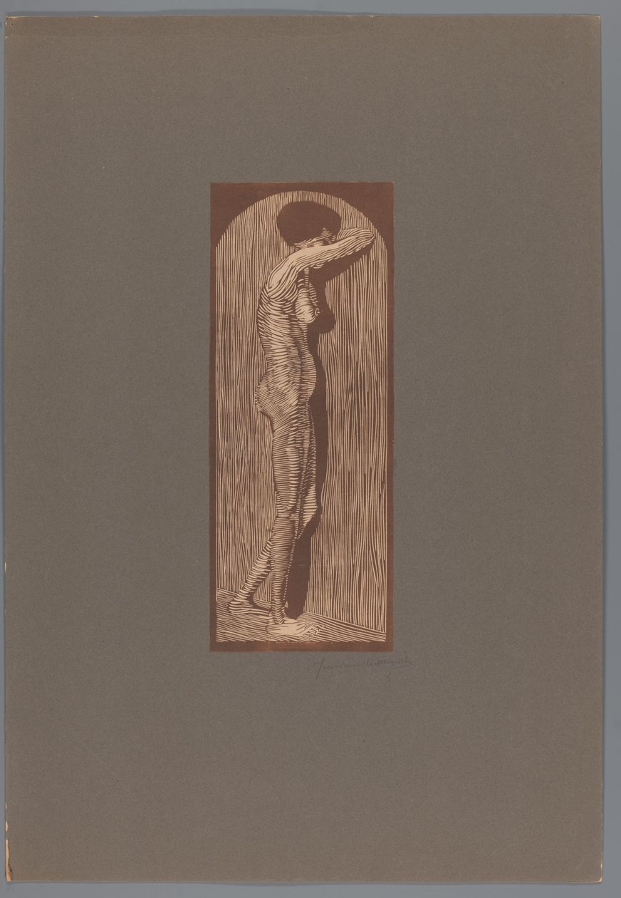 Kvinde nøgen stående Sorg (original titel) af Samuel Jessurun de Mesquita (signed by artist)