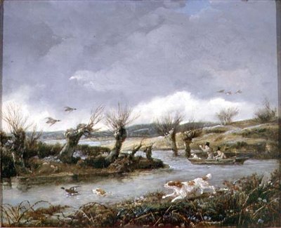 Andeskydning (olie på lærred) af Samuel John Egbert Jones