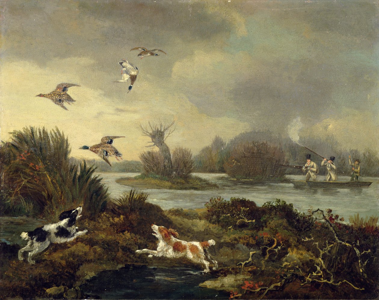 Andeskydning, ca. 1820-45 (olie på lærred) af Samuel John Egbert Jones