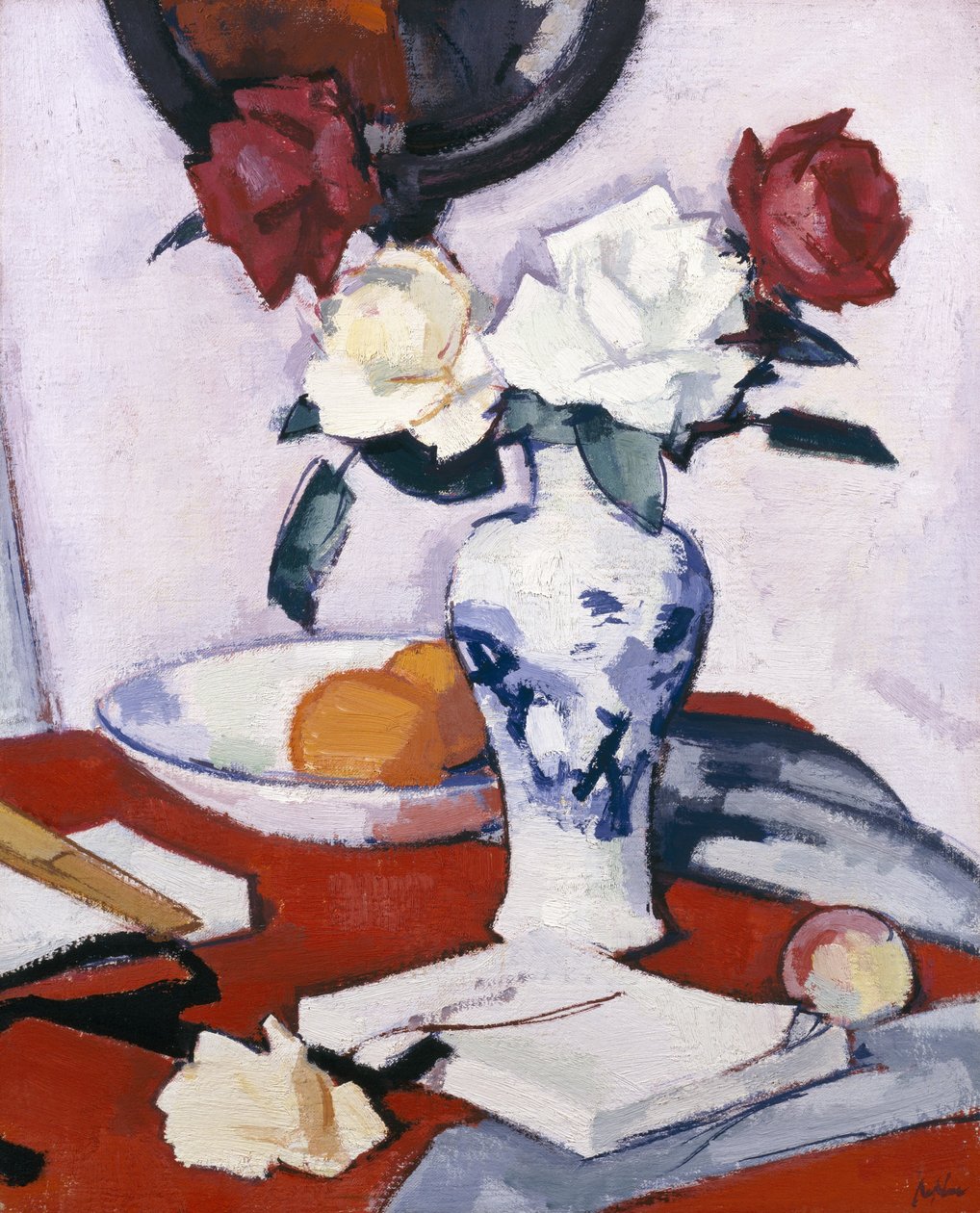 Roser (olie på lærred) af Samuel John Peploe