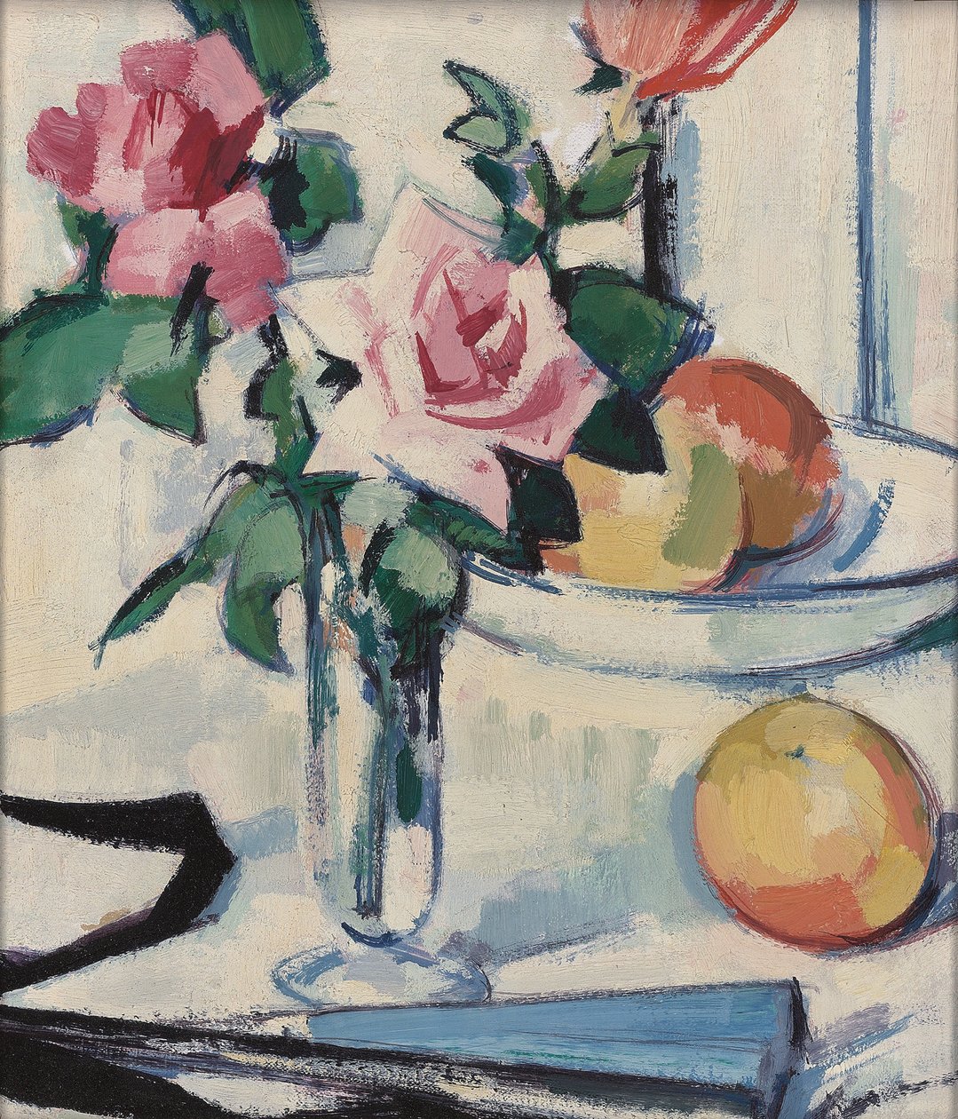 Stilleben med lyserøde roser, af Samuel John Peploe