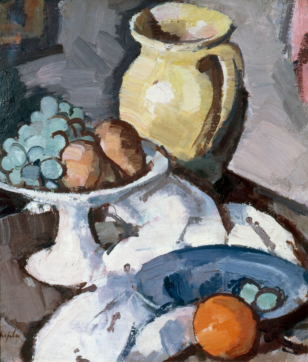 Den gule kande, ca. 1930 (olie på lærred) af Samuel John Peploe