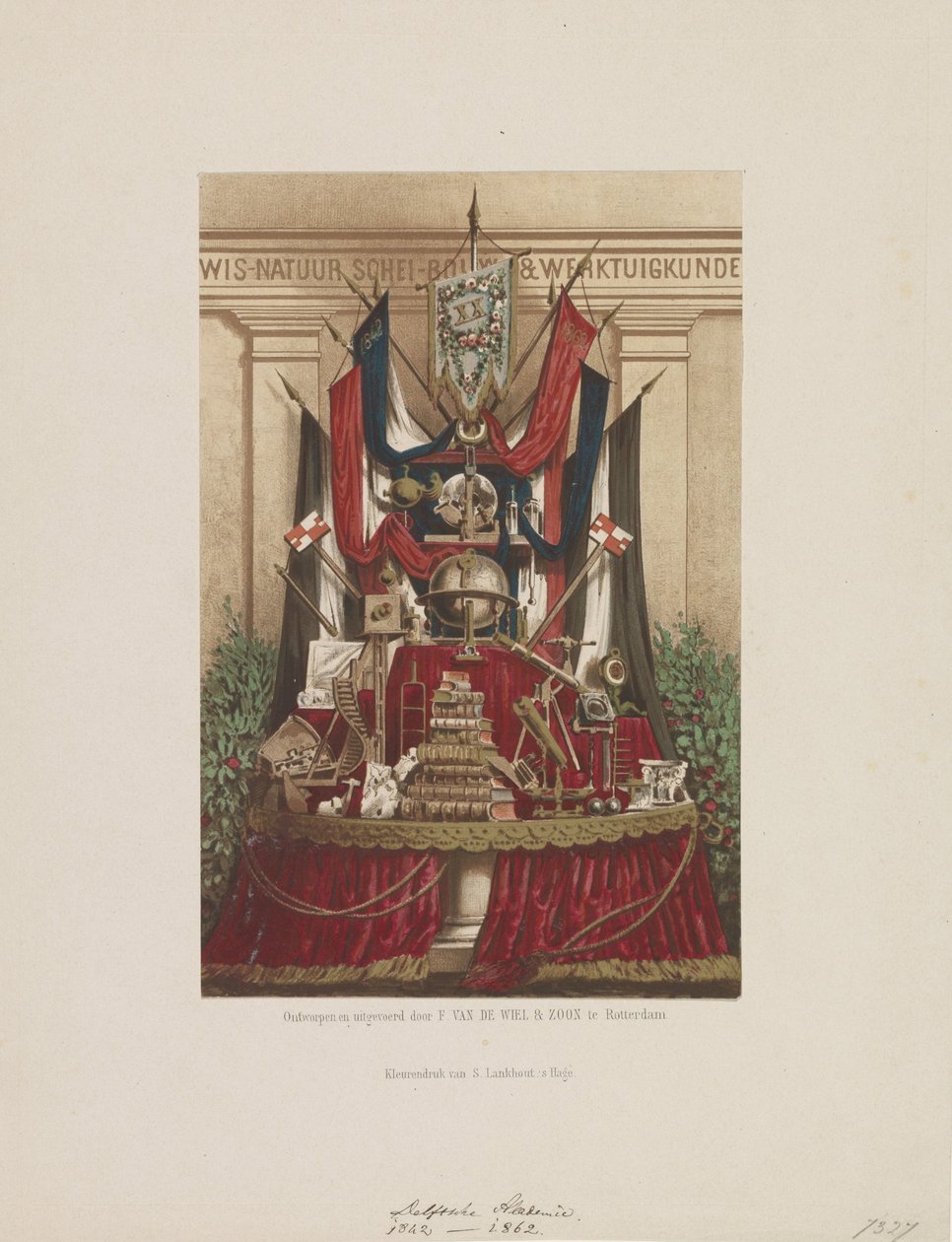 Pokal som dekoration ved fejringen af ​​tyveårsdagen for Delft Akademiet, 1862 af Samuel Lankhout