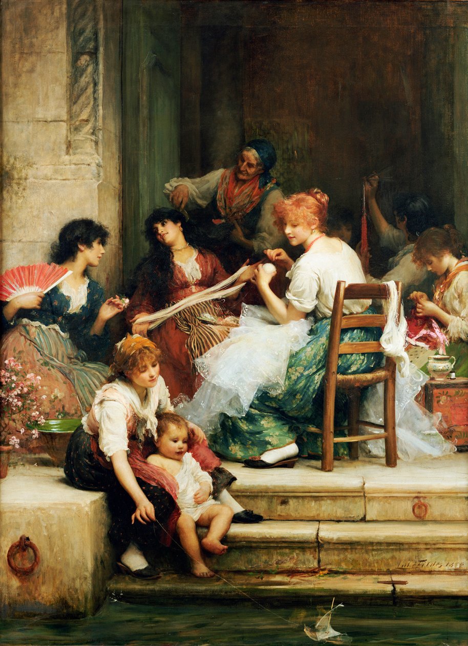 Venetiansk liv, 1884 af Samuel Luke Fildes