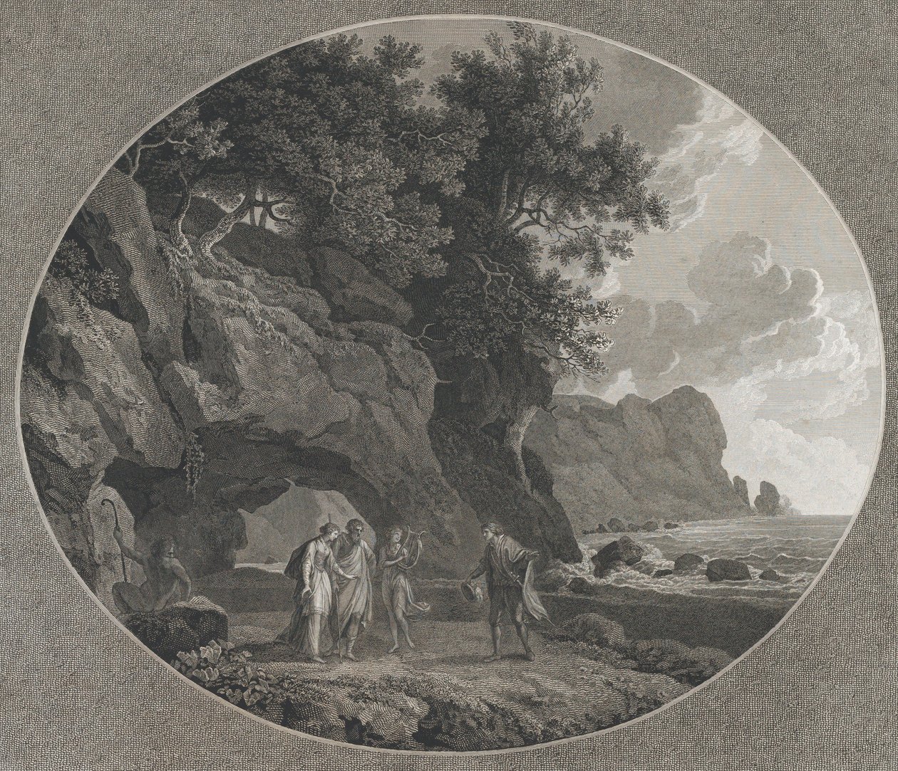 Stormen, Akt I: Ferdinand og Miranda, 1788. af Samuel Middiman