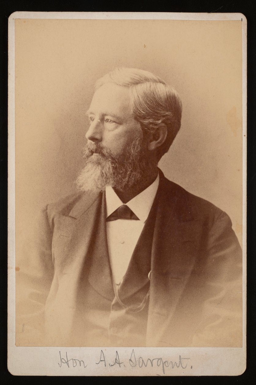 Portræt af Aaron Augustus Sargent 1827-1887, mellem 1876 og 1880. af Samuel Montague Fassett