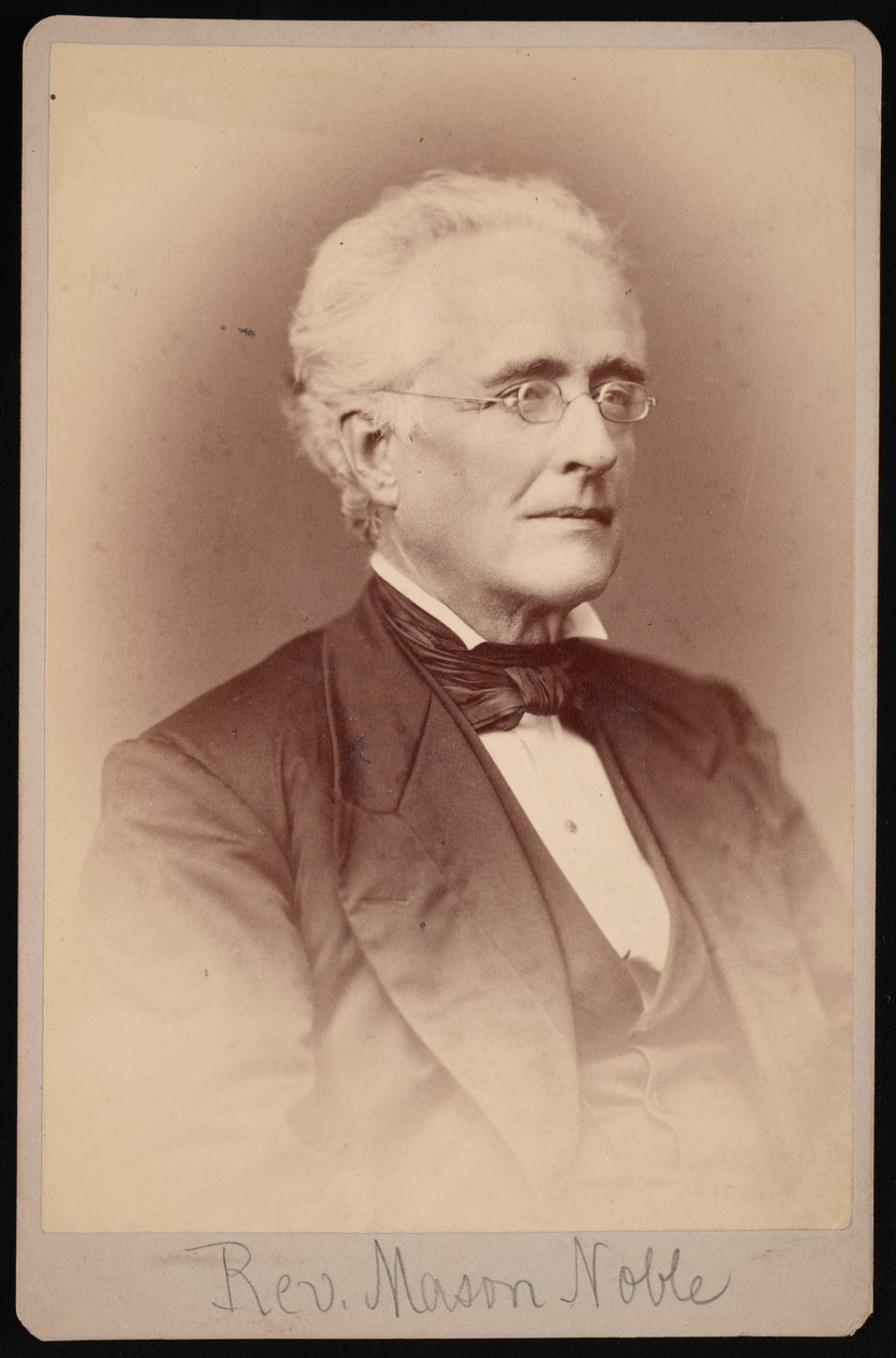 Portræt af pastor Mason Noble 1809-1881, mellem 1876 og 1880. af Samuel Montague Fassett