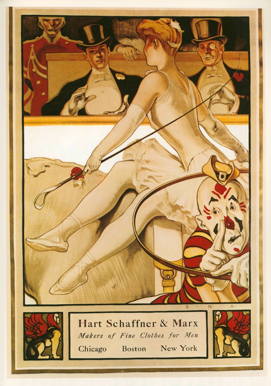 Samuel Nelson Abbott: Hart and Marx, producenter af fint herretøj. USA ... (litografi) af Samuel Nelsol Abbott