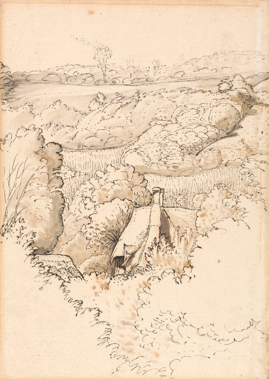 En hytte blandt træer, Shoreham af Samuel Palmer