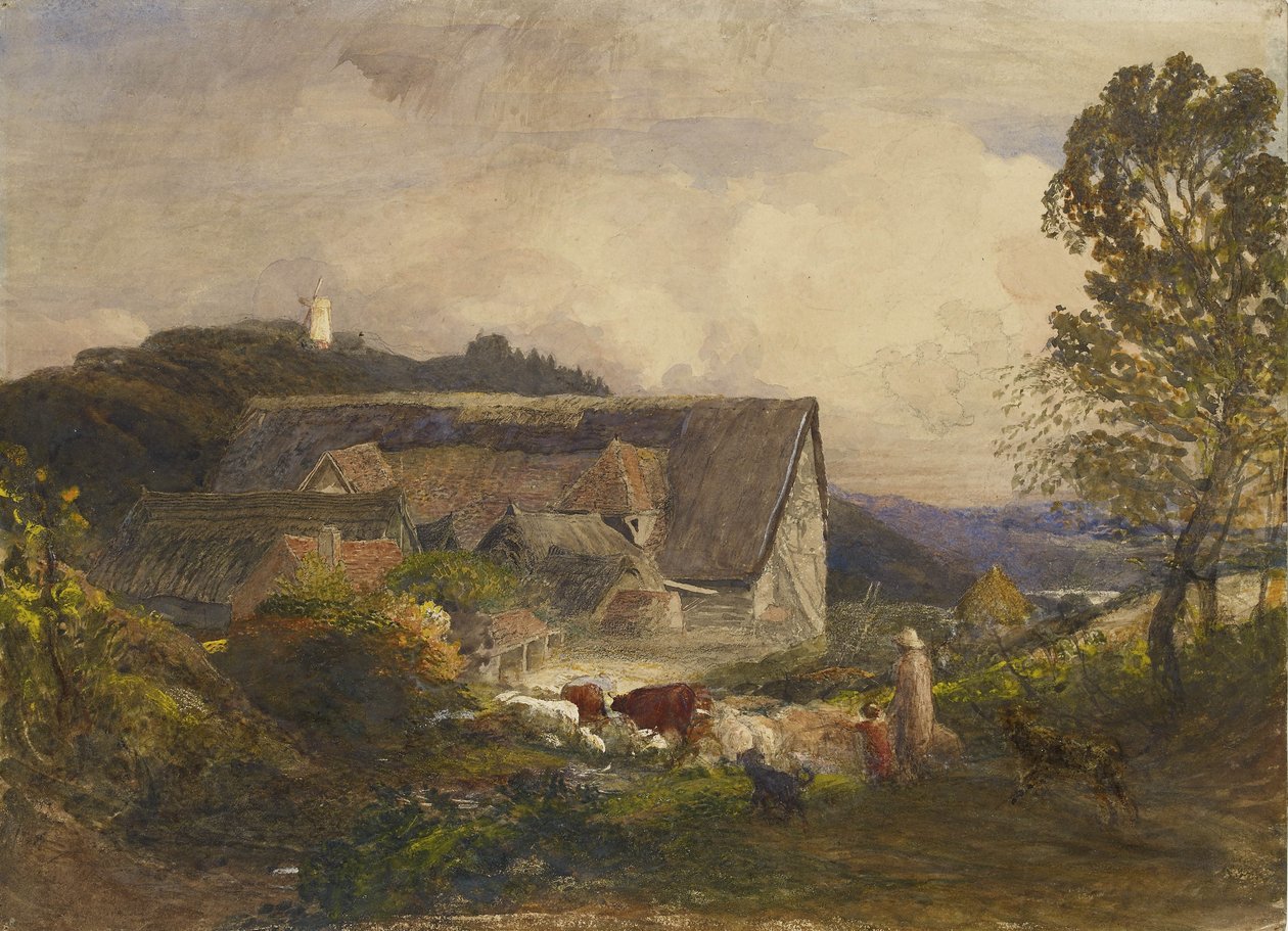 A Farmyard ved Princes Risborough, 1800-tallet af Samuel Palmer
