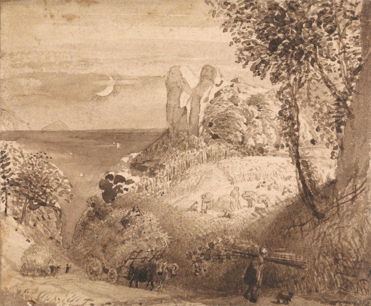 En pastoral scene af Samuel Palmer