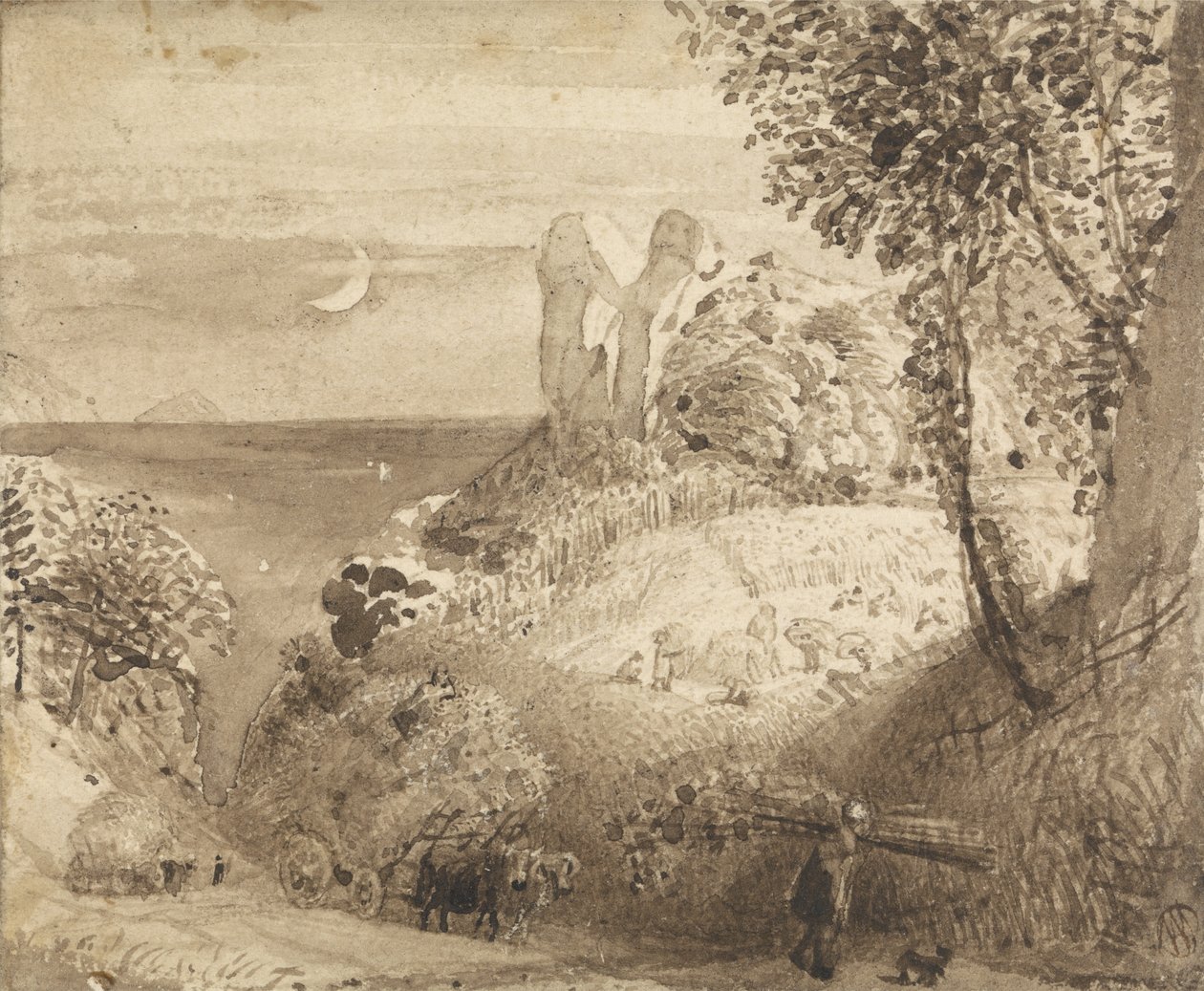 En pastoral scene af Samuel Palmer