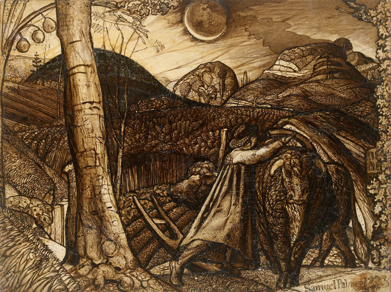 En rustik scene, 1825 af Samuel Palmer