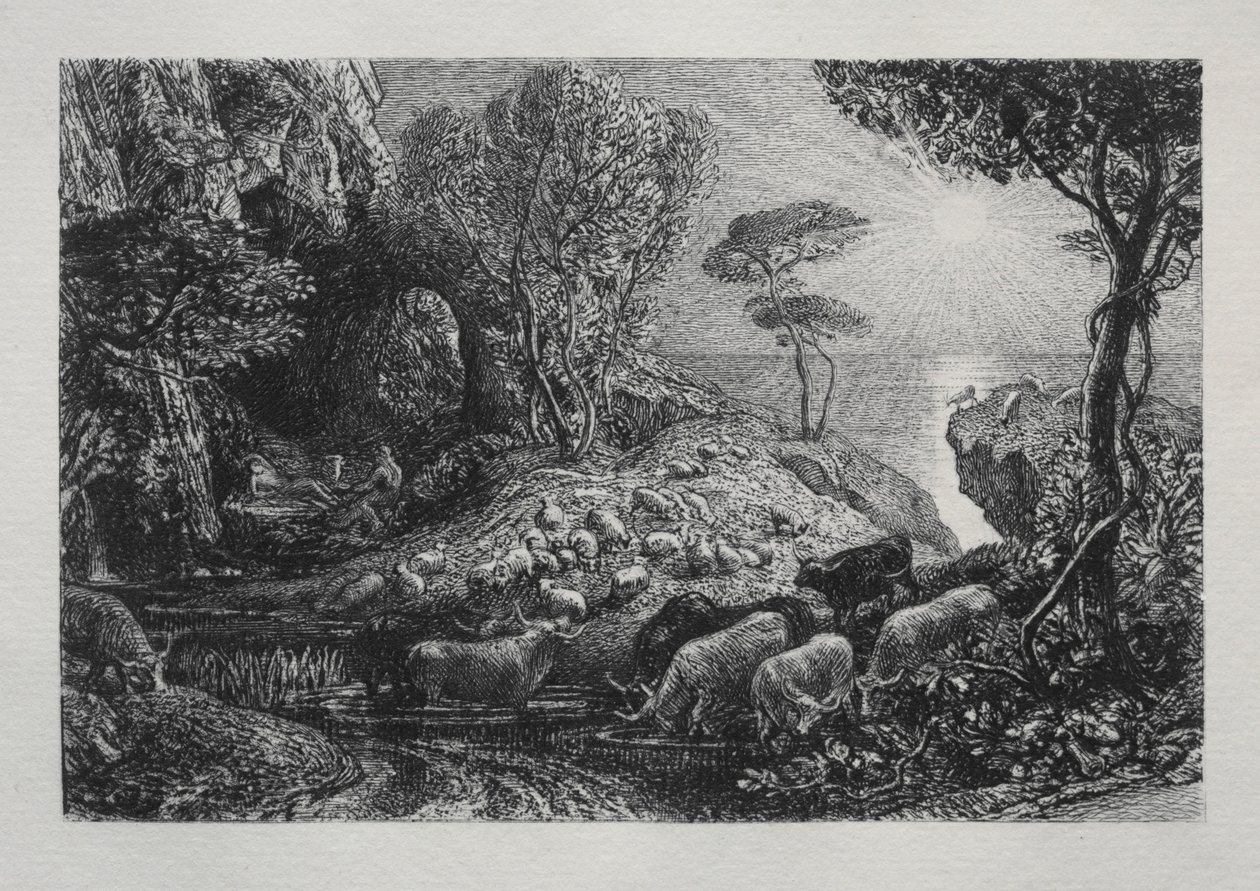 Moeris og Galatea, 1883. af Samuel Palmer