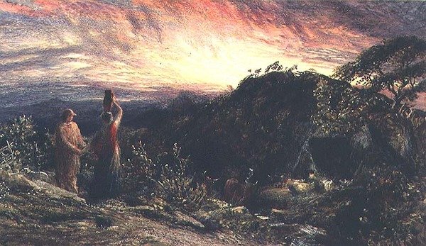 The Dawn of Life (akvarel og gouache) af Samuel Palmer