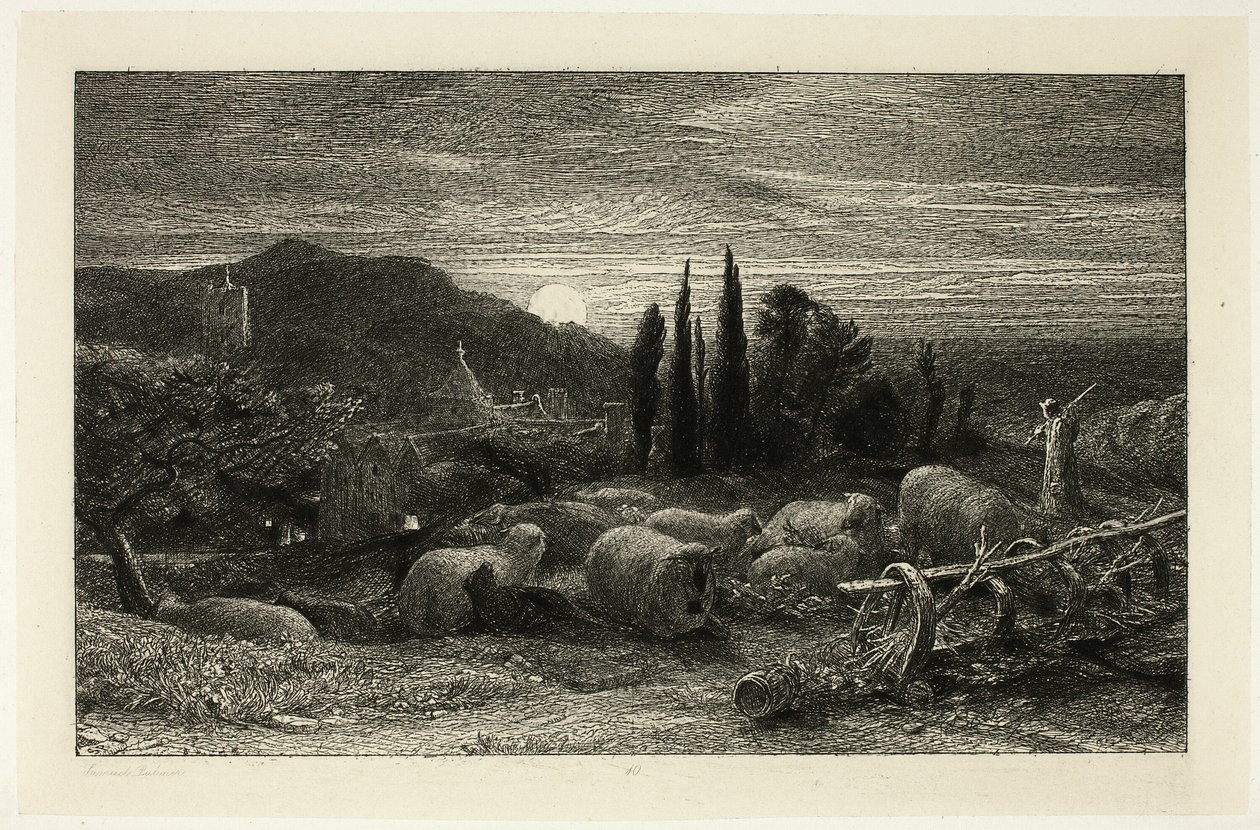 Den stigende måne af Samuel Palmer