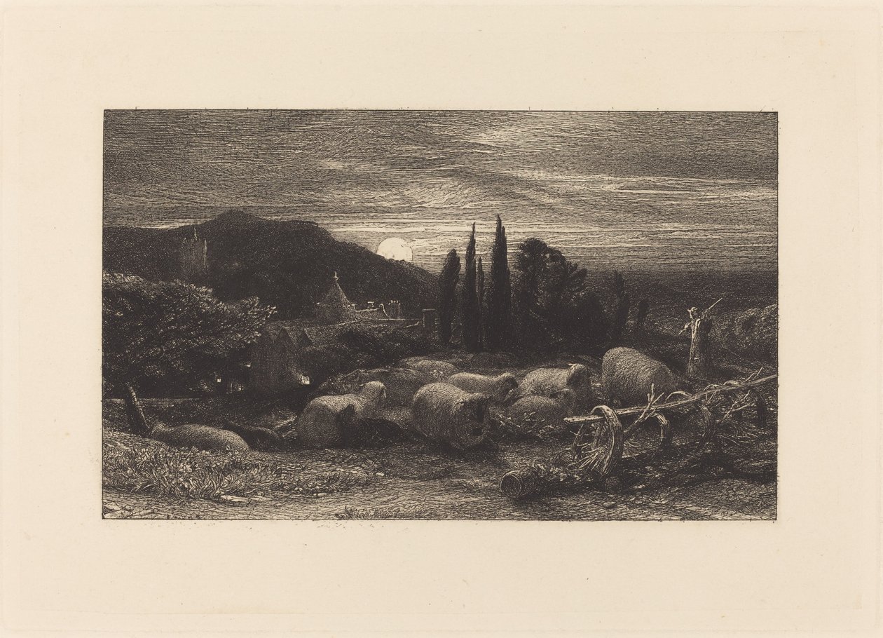 The Rising Moon, eller en engelsk pastoral af Samuel Palmer