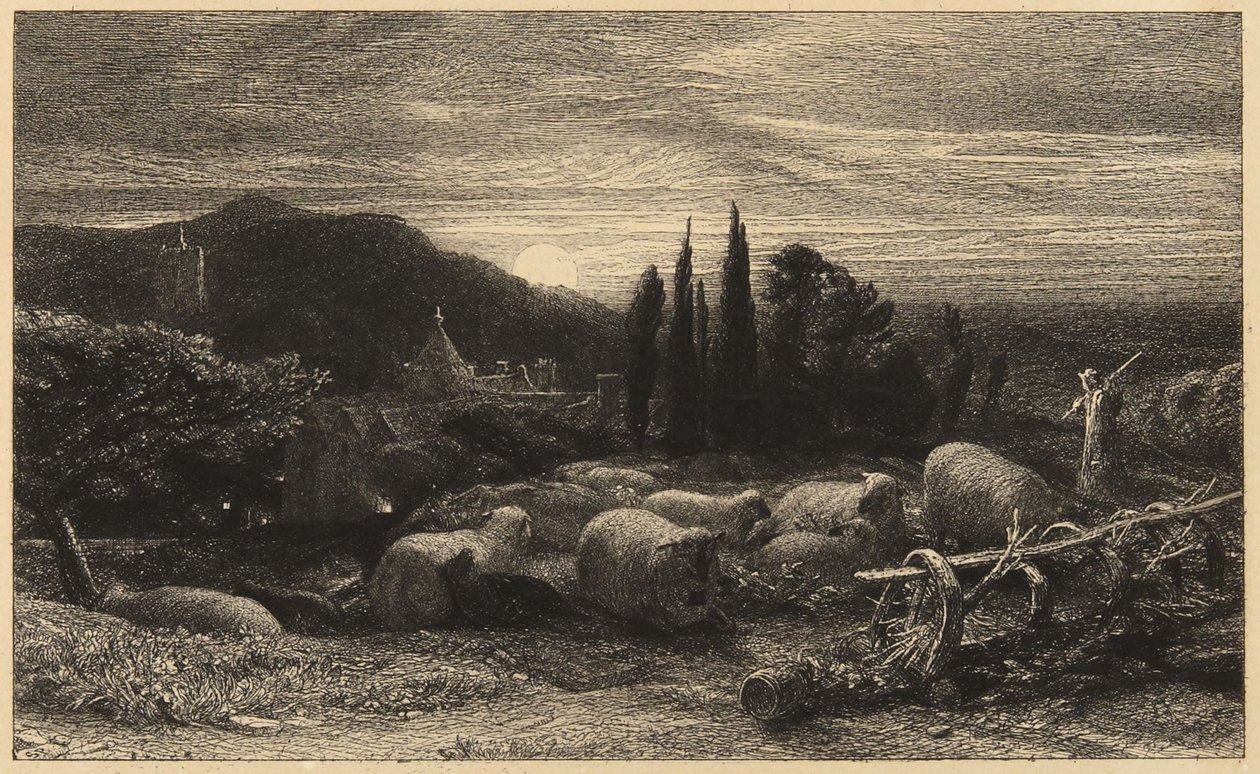 „Den opgående måne“ eller „En engelsk pastoral“ af Samuel Palmer