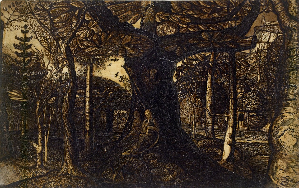 The Skirts of a Wood, 1825 af Samuel Palmer
