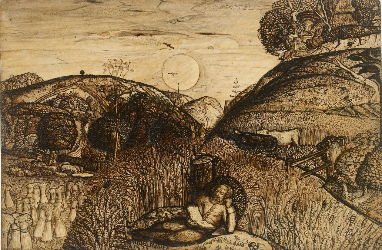 Dalen tyk med majs, 1825. af Samuel Palmer