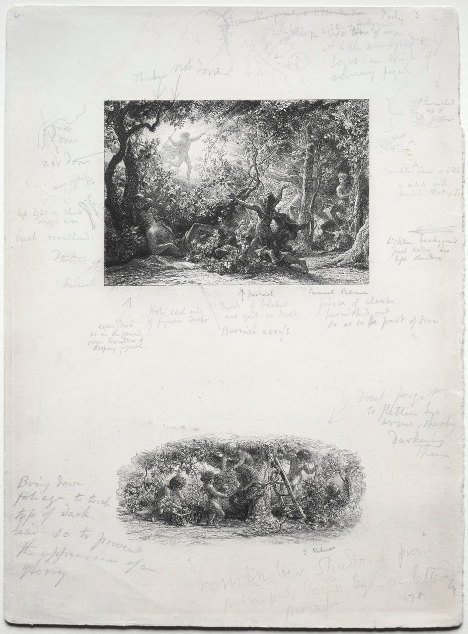 Vinstokken, 1852. af Samuel Palmer