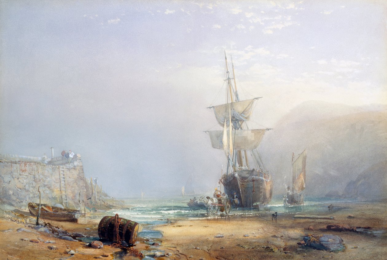 En diset morgen på kysten af Devon, 1853 af Samuel Phillips Jackson