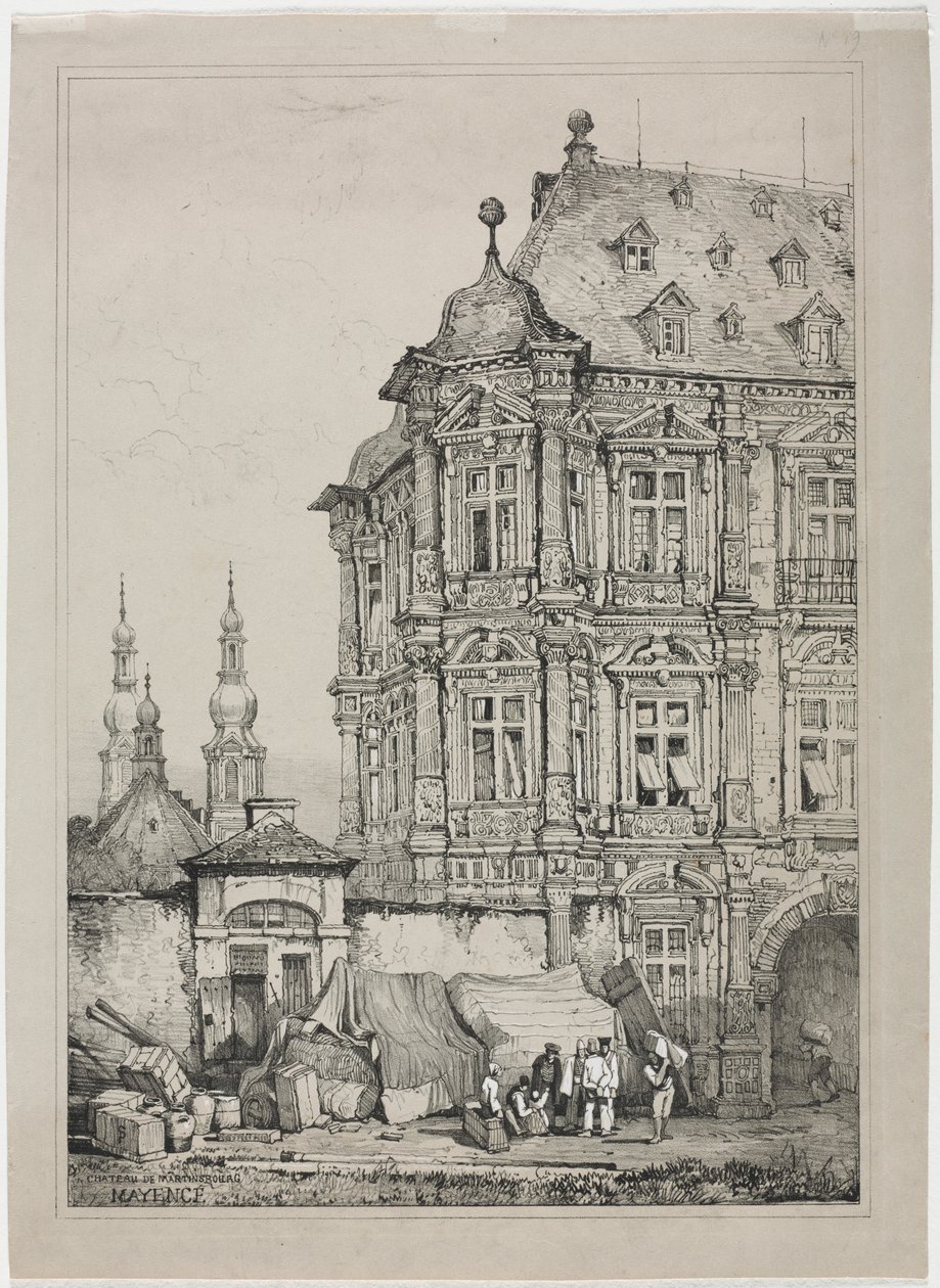 Slottet i Martinsburg, Mainz, Tyskland, 1833. af Samuel Prout