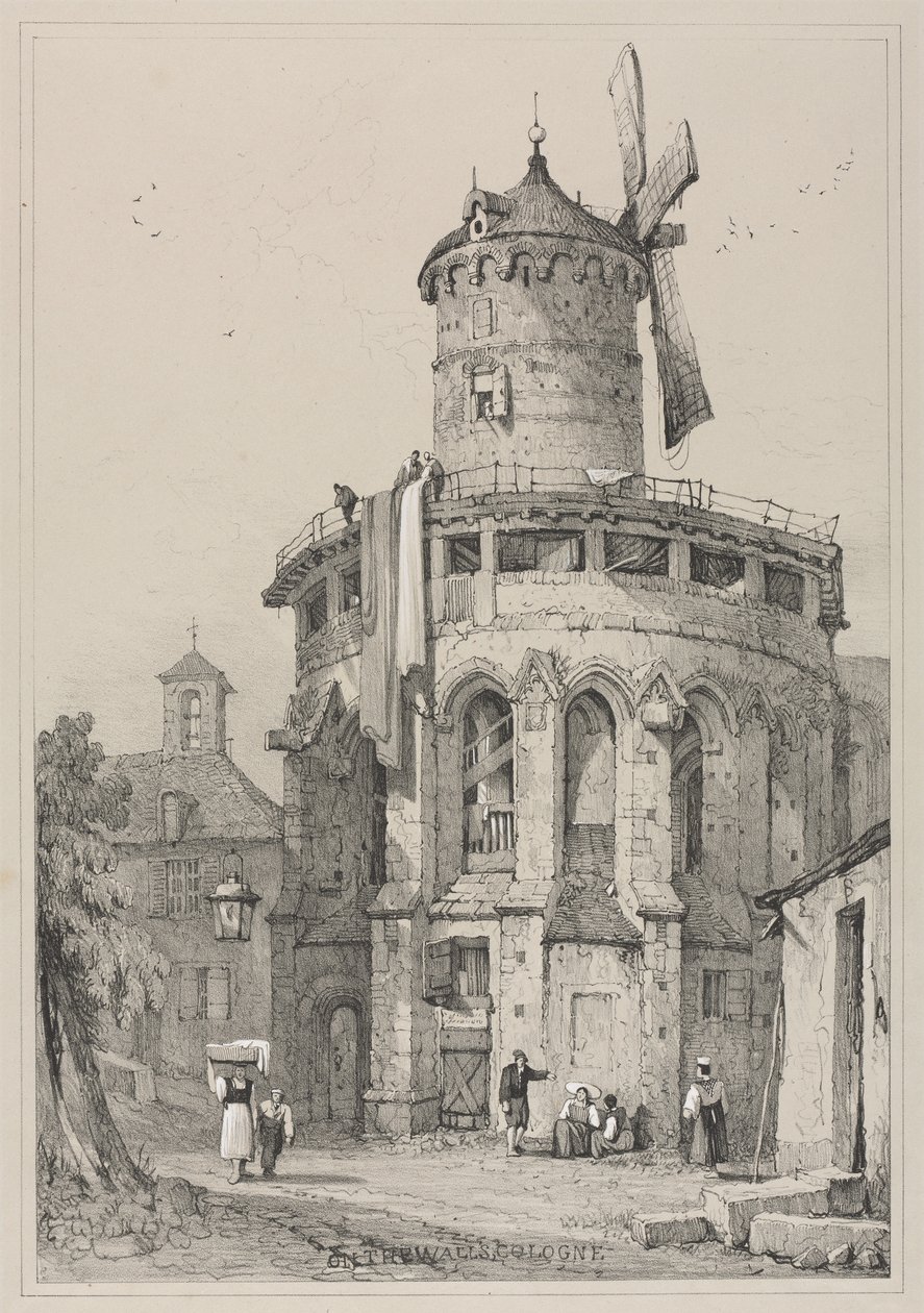 Faksimiler af skitser lavet i Flandern og Tyskland: On the Walls, Köln af Samuel Prout