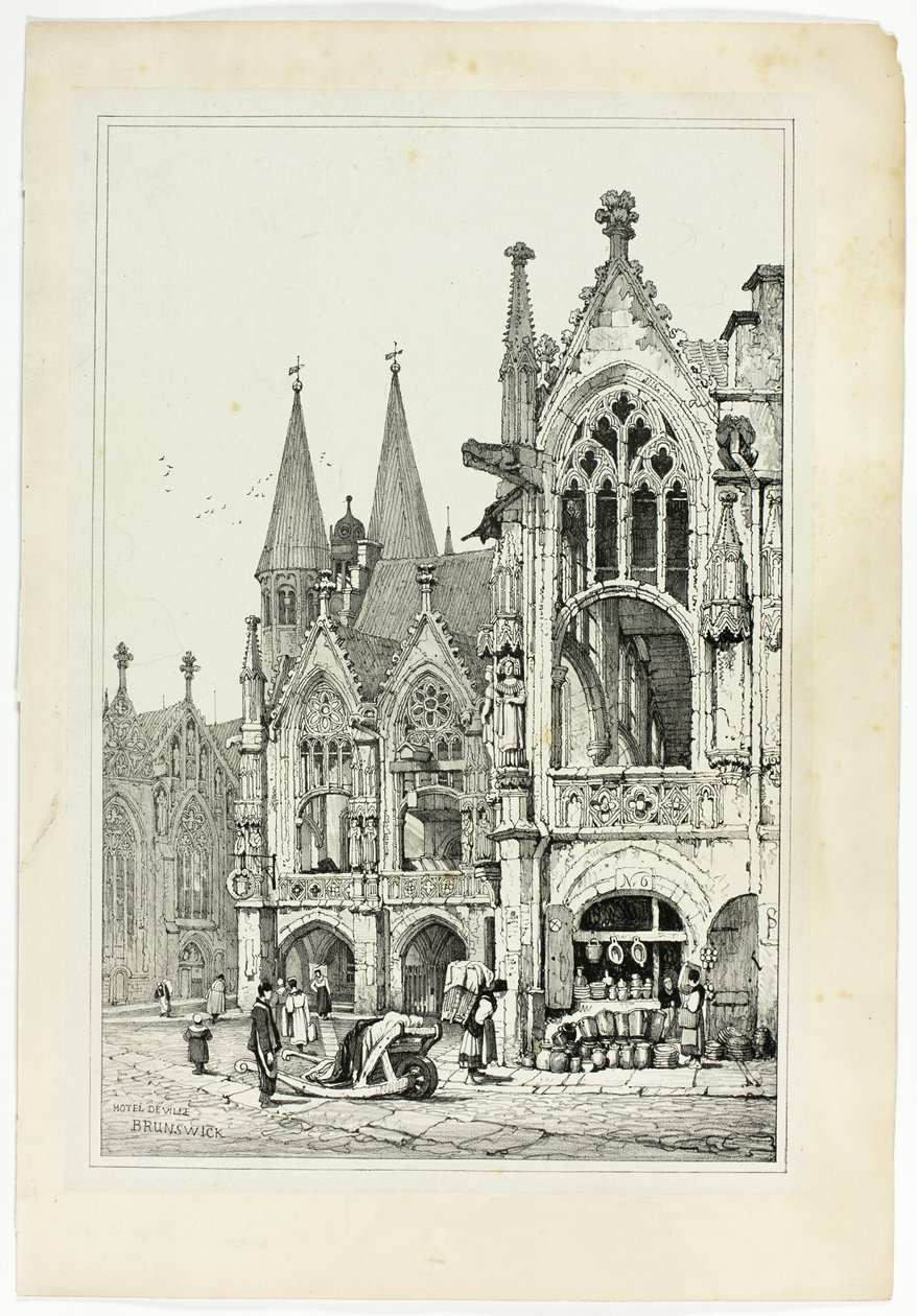 Hotel de Ville, Brunswick af Samuel Prout