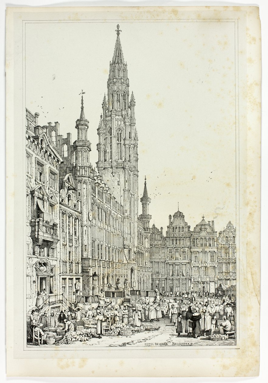 Hotel de Ville, Brussels af Samuel Prout