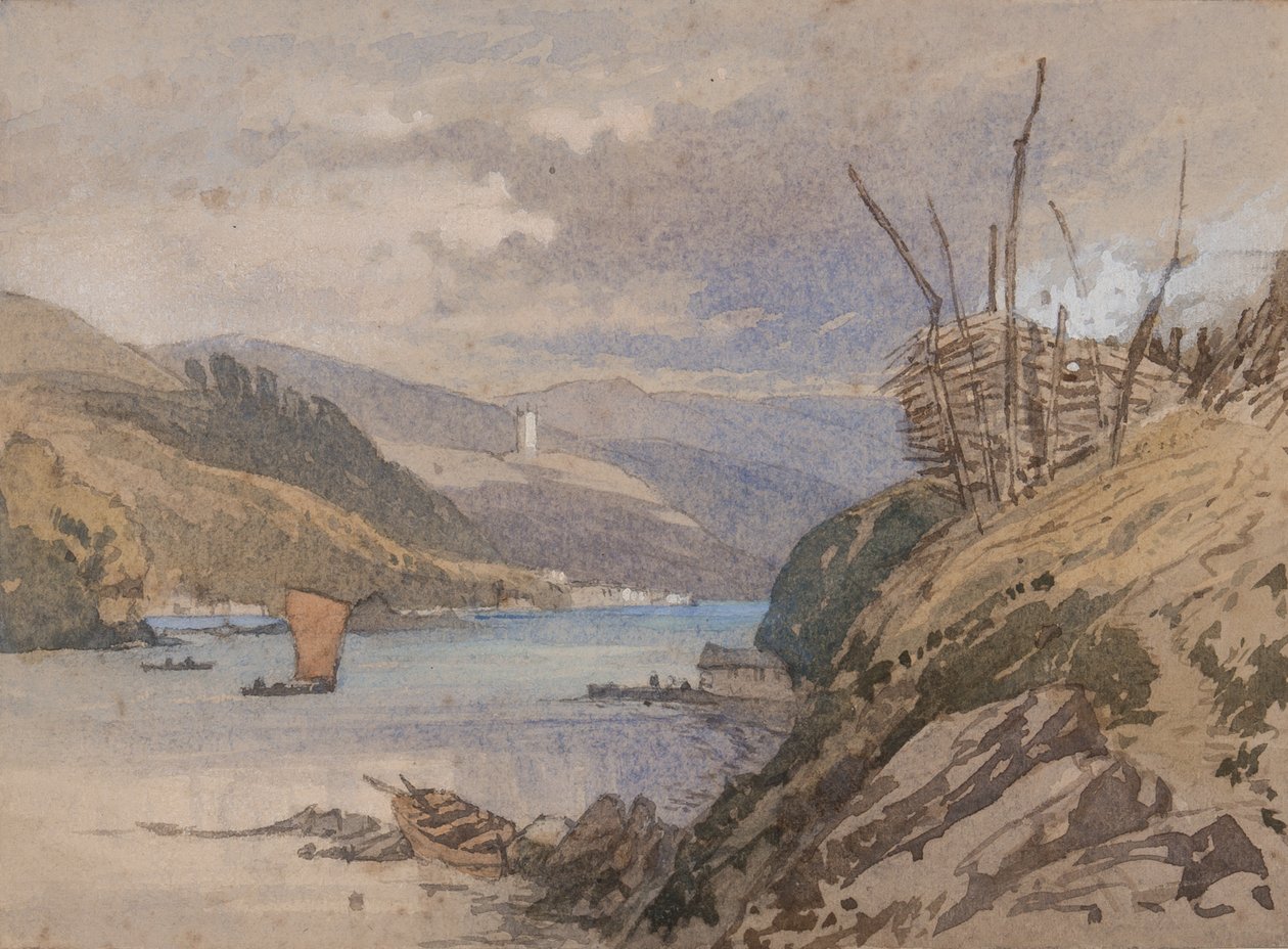 On the Yealm, South Devon (wc på papir) af Samuel Prout