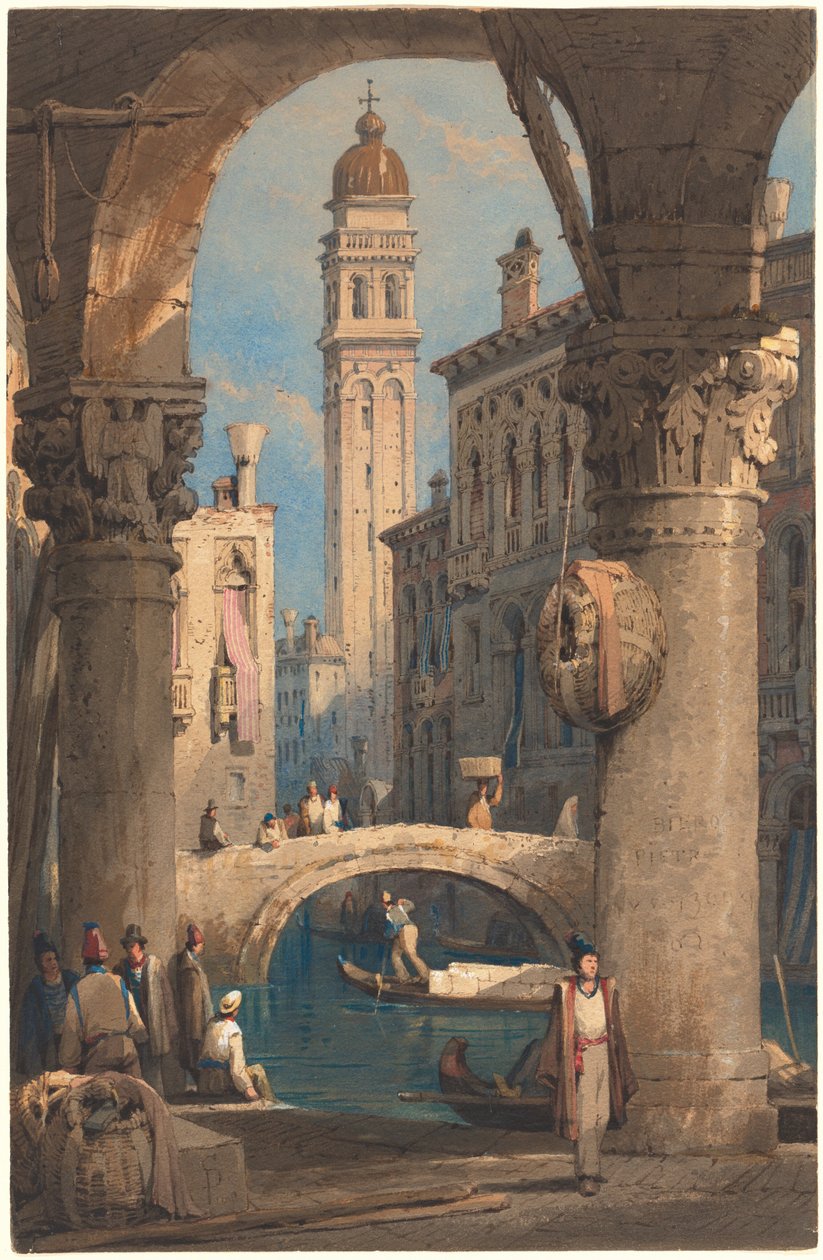 San Giorgio dei Greci, set fra en arkade af Samuel Prout