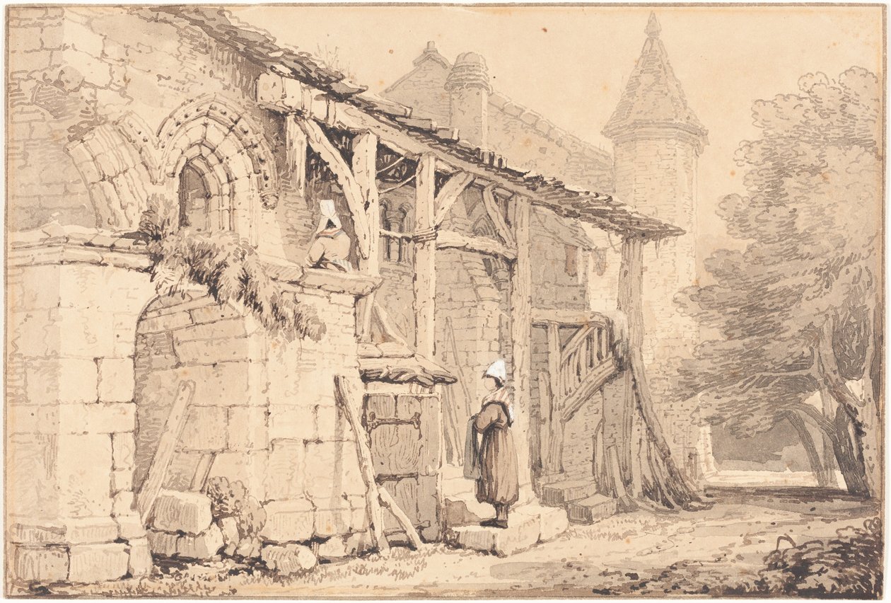 Scene i Jumièges af Samuel Prout