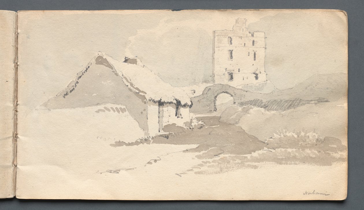Skitsebog: Norham, 1814. af Samuel Prout