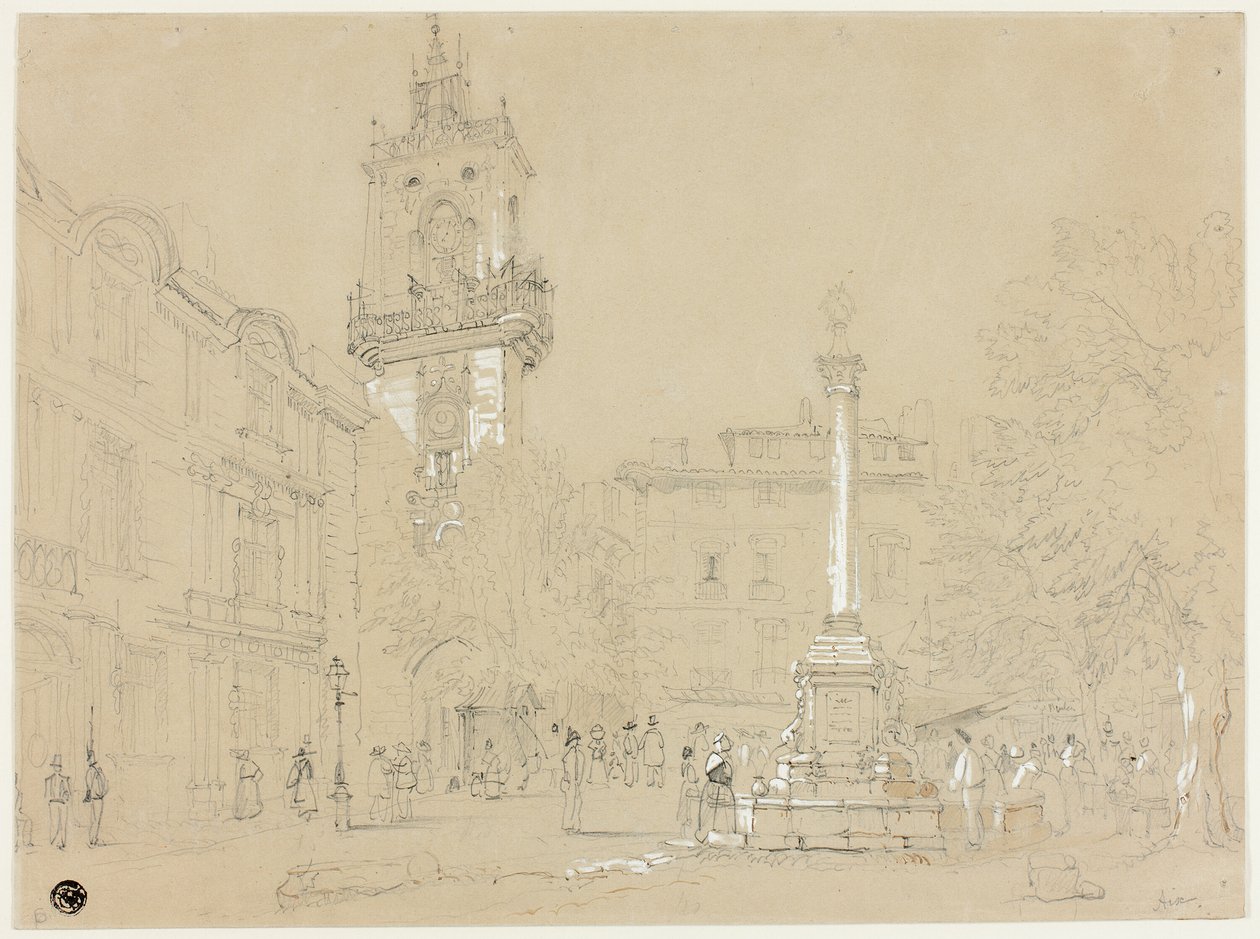 Plads i Aix-en-Provence af Samuel Prout