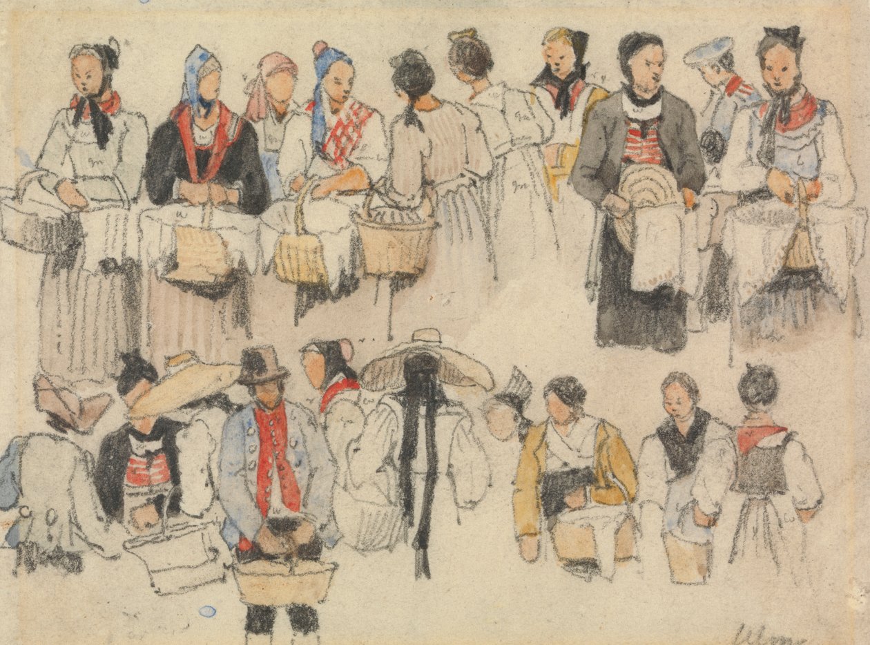 Studie af figurer ved Ulm af Samuel Prout