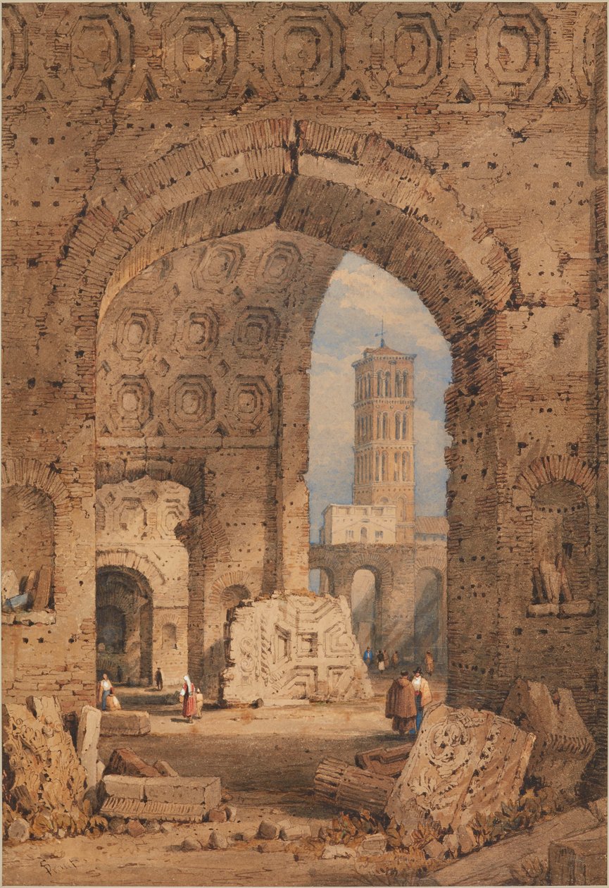 Fredstemplet, Forum Romanum af Samuel Prout