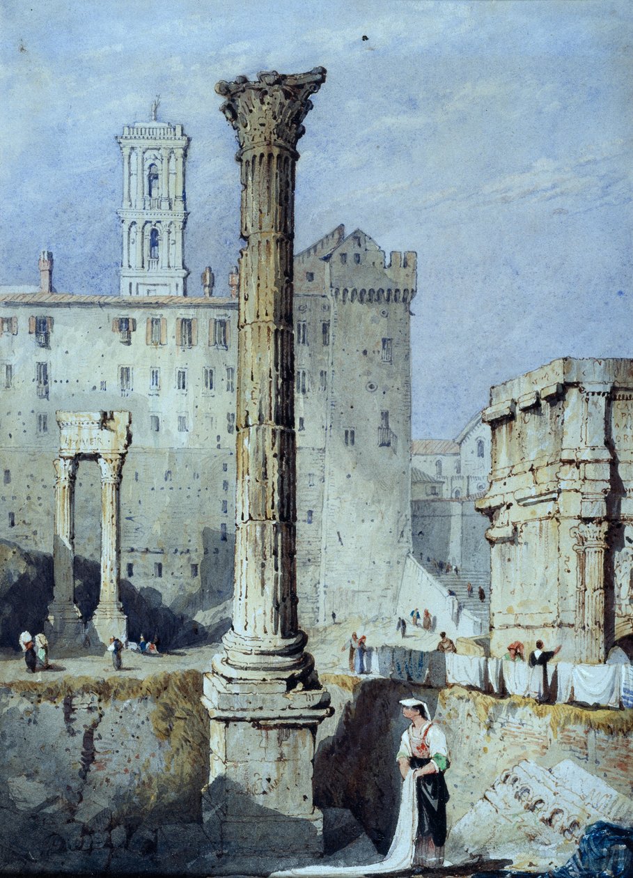 The Column of Phocas (akvarel på papir) af Samuel Prout