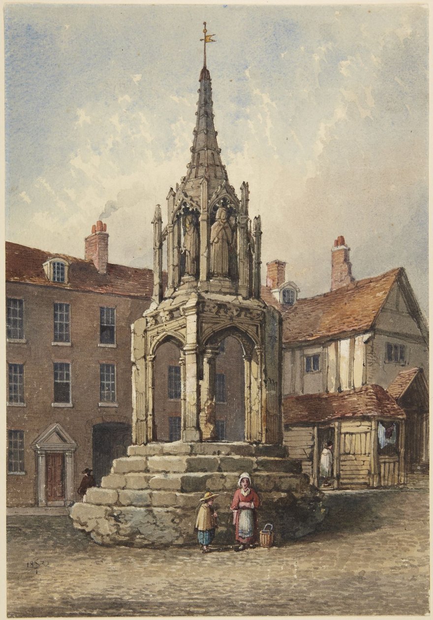 Korset i Leighton, Bedfordshire af Samuel Prout